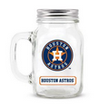 HOUSTON ASTROS GLASS MASON JAR w/chocolate baseballs